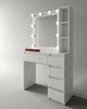 Туалетный столик с полками, тумбой и подсветкой в белом MS640, Markson ш900*в1600*г400мм - изображение 1