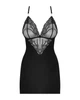Удивительная сорочка с кружевом Obsessive 828-CHE-1 chemise Черный L/XL (SO7172) - изображение 3