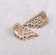 Серьги-гвоздики с камнем Крылья легкости золотистые - изображение 8