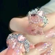 Кольцо Сердце-Розовый рассвет серебристое - изображение 7