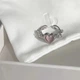 Кольцо Сердце-Розовый рассвет серебристое - изображение 8