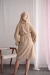 Халат жіночий махровий натуральний L/XL з капюшоном Бежевий (Д-lel-mahra-006/2-02) - зображення 2