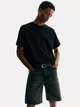 Футболка хлопковая длинная мужская H&M 060685816_newblack M Черная (6666000336910) - изображение 1