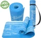 Коврик для йоги и фитнеса TECOFIT EVA 173x61x0.6 см Синий мрамор + чехол-сумка в подарок (TOP240214835) - изображение 1