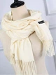 Осінній двосторонній шарф палантин Cashmere 200*70 см молочний - зображення 1