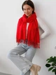 Осінній шарф палантин Cashmere 200*70 см червоний - зображення 5