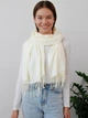 Осінній двосторонній шарф палантин Cashmere 200*70 см молочний - зображення 4