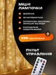 Гірлянда світлодіодна штора на вікно новорічна 3х2 метри 250Led тепле свічення золотий колір AEG + ПОДАРОК Блок живлення - зображення 2