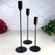 Подсвечники чёрные металлические высокие 3 предмета Tubo Black - изображение 1