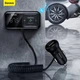 Автомобильный FM-трансмиттер (модулятор) Baseus Portable Display c мобильной панелью Bluetooth 5.0 MP3 TF-card AUX-out и функцией зарядного устройства (2USB 3.1A) с вольтметром - изображение 1