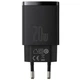 Мережевий адаптер Baseus Compact Quick Charger (USB+Type-C) 20W 3A QC3.0+PD3.0, чорний - зображення 2