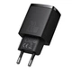 Мережевий адаптер Baseus Compact Quick Charger (USB+Type-C) 20W 3A QC3.0+PD3.0, чорний - зображення 3