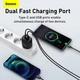 Мережевий адаптер Baseus Compact Quick Charger (USB+Type-C) 20W 3A QC3.0+PD3.0, чорний - зображення 8