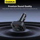 Автомобильный FM-трансмиттер (FM-модулятор) Baseus T-Complex S-09 Lite (Bluetooth 5.0/USB) c функцией зарядного устройства Type-C 18W (PD) 2-USB (2.4А) и вольтметром - изображение 10