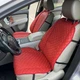 Накидка для авто з перфорованої екошкіри, червона з червоним рядком, Преміум +, 1 передня - изображение 1