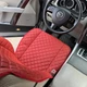 Накидка для авто з перфорованої екошкіри, червона з червоним рядком, Преміум +, 1 передня - изображение 2