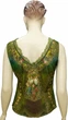 Блуза женская "Зеленый романс" Michal Negrin с кристаллами Swarovski, кружевом и цветочным принтом, ручная работа (р-L) - изображение 2
