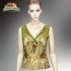 Жіноча блуза "Квіткова розкіш" Michal Negrin з кристалами Swarovski, мереживом і квітковим принтом, ручна робота (р-L) - зображення 5