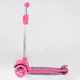 Самокат трехколесный складной с подсветкой колес и деки Best Scooter серый с розовым LK-61022 - изображение 3