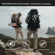Туристический рюкзак Naturehike на 70 литров, походный, трекинговый + алюминиевая рама, серо-черный - изображение 15