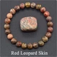Браслет із натурального каменю Red Leopard Skin - зображення 4