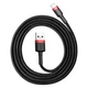 Кабель Baseus USB - Lightning 1метр 2.4A Cafule Black/Red (CALKLF-B19) - зображення 1