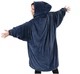 Плед толстовка с капюшоном плюшевый Huggle Hoodie синий теплый мягкий худи с карманом на флисе 80х100 см - изображение 2