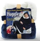 Плед толстовка с капюшоном плюшевый Huggle Hoodie синий теплый мягкий худи с карманом на флисе 80х100 см - изображение 10