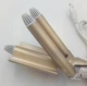 Тройная плойка для волос щипцы Gemei GM-1988 золотой цвет, керамическое покрытие, сменные насадки, утюжок для волн - изображение 5