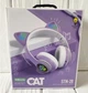 Бездротові навушники з підсвічуванням CAT JST-28 Bluetooth фіолетові для комп'ютера котячі вушка microSD AUX - зображення 10