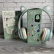 Беспроводные наушники с подсветкой CAT JST-28 Bluetooth бирюзовые для компьютера кошачьи ушки microSD AUX - изображение 8