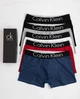 Набір чоловічих трусів Calvin Klein 5 шт різнокольорові базові боксери бавовна в подарунковій упаковці, розмір М - зображення 3
