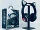 Бездротові навушники з підсвічуванням CAT JST-28 Bluetooth чорні для комп'ютера котячі вушка microSD AUX - зображення 8