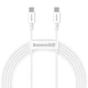 Кабель Baseus Superior Series Type-C-Type-C 100W 5A 1м для швидкого заряджання та передачі даних White (CATYS-B02) - зображення 1