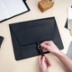 Кожаная папка с инициалами, органайзер папка, Black, Malina Leather - изображение 1