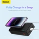 Портативный павербанк Baseus Airpow 20000 mAh на 20W 3A с технологией QC3.0+PD3.0 ( Model PPAP-20K ) с сквозной зарядкой, + кабель в комплекте Черный - изображение 5