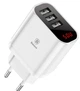 Зарядка для телефона BASEUS Mirror Lake Display |3USB, 3.4A|. White - изображение 1