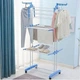 Многоярусная сушилка для белья, вещей, одежды Garment rack with wheels складная Синий - изображение 4
