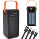 Мобильная зарядка внешний аккумулятор PowerBank YM-638CX с солнечной панелью и фонариком 100000 mAh - изображение 3