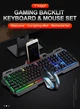 Игровой набор 2в1 TWolf TF600 (UA/ENG раскладка/RGB подсветка) Комплект клавиатура и мышь Black - изображение 7