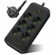 Підовжувач мережевий UA Power F06U, 4USB, Type-C, 6 розеток, 2 м, чорний - зображення 2