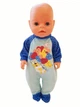 Одежда для куклы Беби Борн / Baby Born 40-43 см комбинезон / человечек голубой 8781 - изображение 4