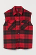 Рубашка H&M S красно черный клетка 1081013382 - изображение 1