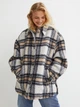 Куртка демисезонная удлиненная женская H&M 060972364_shacket S Черно-бежевый/Клетка (KOZ6666000331731) - изображение 1