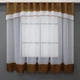 Гардина арка на кухню VR-Textil № 110к белый с коричневым 280х170 см (52-1009) - изображение 1
