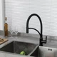 Смеситель для кухни черный Frap F4552-6 с гибким изливом - изображение 2