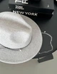 Шерстяная шляпа Федора с декором и цепочкой PEARL WOOL HAT серая - изображение 2