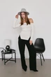 Шерстяная шляпа Федора с декором и цепочкой PEARL WOOL HAT серая - изображение 6