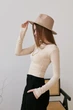 Шерстяная шляпа Федора с декором и цепочкой PEARL WOOL HAT молочная - изображение 4