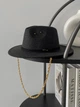 Шерстяная шляпа Федора с декором и цепочкой TREND HAT черная - изображение 6